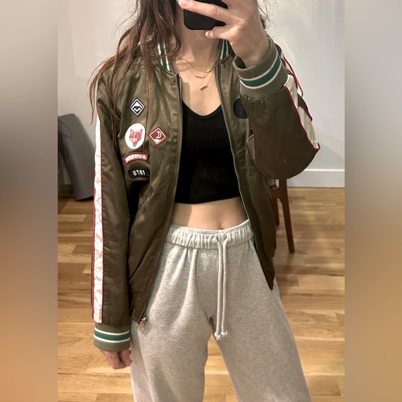 Diesel reversible bomber jacket Sz Small green and blue orig $348 - Picture 11 of 11